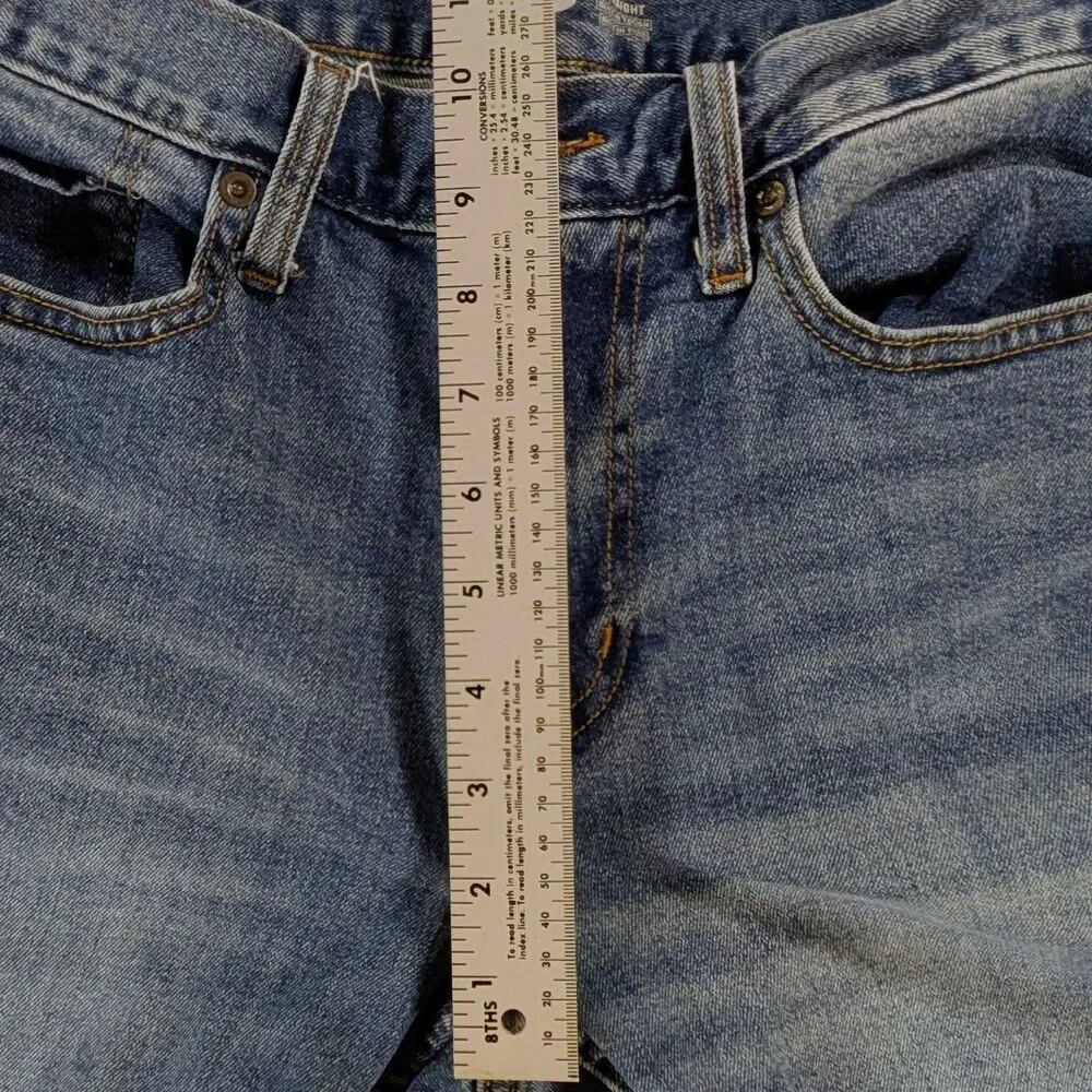 Old Navy Loose Straight Built-In Flex Jeans 30x32 Blue Distressed Cotton Blend